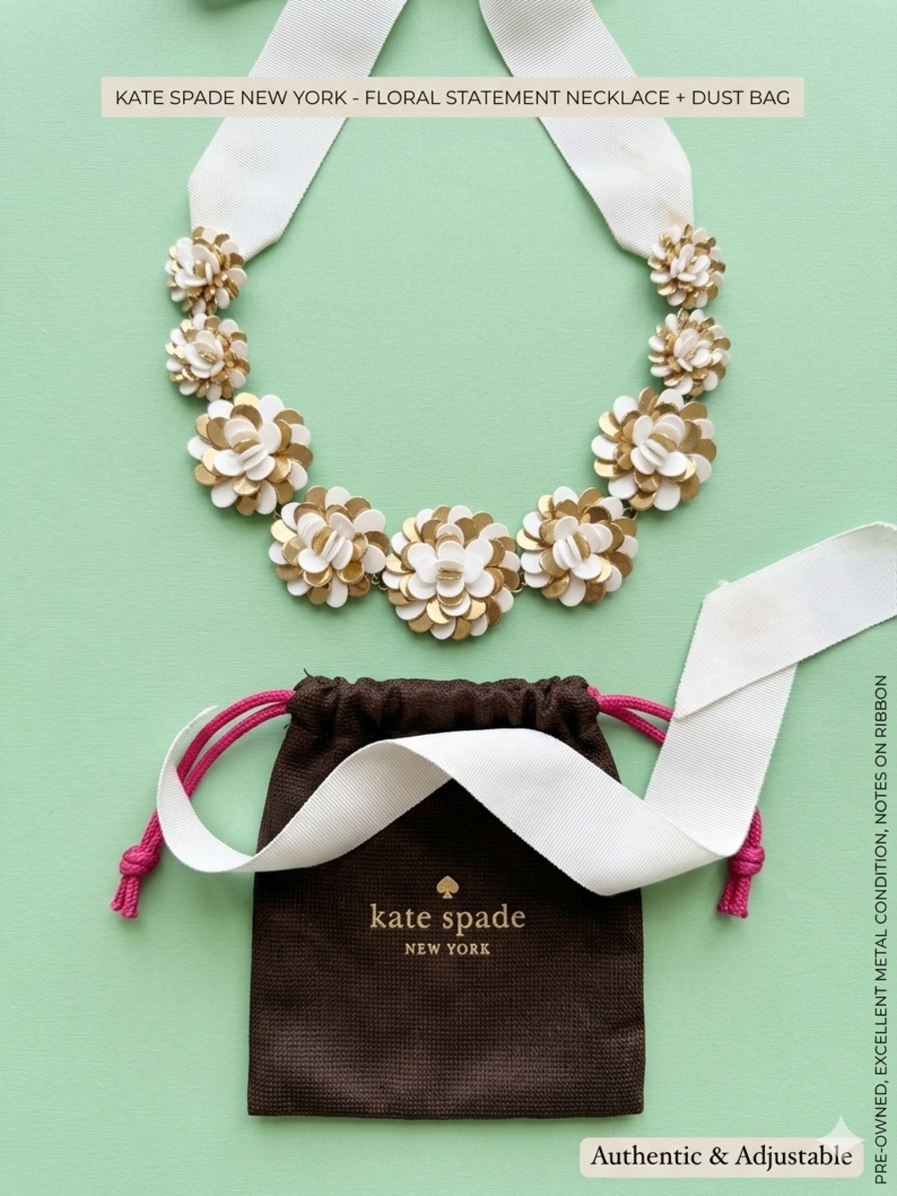 Kate Spade New York Floral Statement Necklace & Ribbon Tie-Back